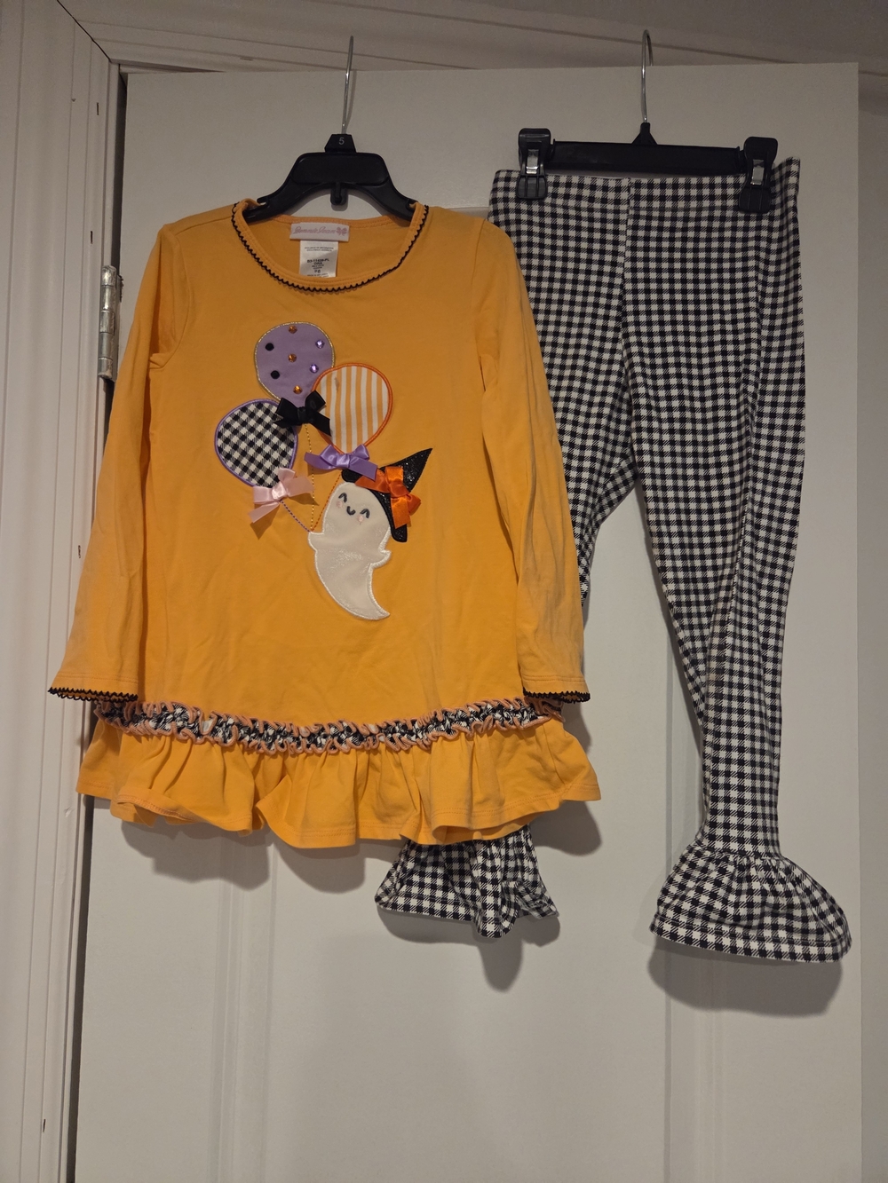 Bonnie Jean Orange Tunic with Purple Patch Detail